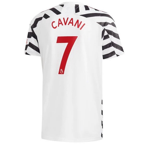 Camiseta Manchester United NO.7 Cavani Replica Tercera Ropa 2020/21 Blanco